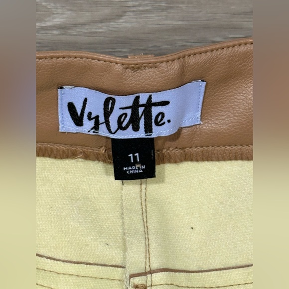 Vylette Tan Faux Leather Jogger Pants Size 11 New With Tags - Picture 12 of 16